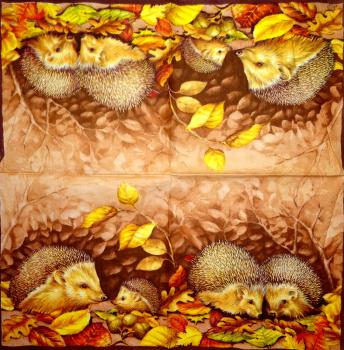 022 Tiere Herbst - 3-lagig (braun) - Ihr